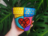 Brea Snider shows her talent and flair through her colourful plant pots