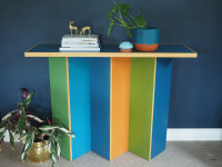 Unleash your inner colour lover with this DIY zig zag hall table