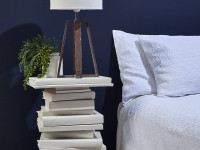 How to create your own stacked books bedside table