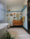 Bathroom, light blue bathroom, pale blue bathroom