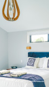 Bedroom, neutral bedroom, bedroom featuring Resene Midwinter Mist, light grey bedroom