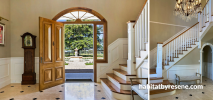 Entranceway and foyer painted in Resene Triple Parchment and Resene Half Spanish White