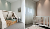 Kids bedroom, children's bedroom featuring Resene Half Washed Green