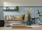 Living area, blue living area, living are featuring Resene Dusted Blue