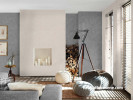 Living room, living room with grey wallpaper, living room with statement wallpaper