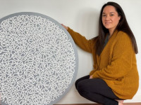 Hikurangi Edwards combines Māori carving and painting through her intricate artworks