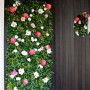 floral feature wall, entranceway, floral entranceway, flower wall, black entranceway, monochromatic 