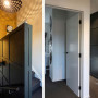 stairwell inspiration, hallway inspiration, black and white interior, neutral interior ideas, resene