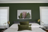 bedroom inspiration, green bedroom ideas, green interior ideas, bedroom feature wall ideas, resene