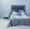 resene smart touch, smart paint, blue bedroom inspiration, painted headboard idea, interior design